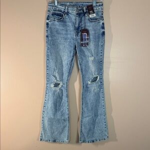 No Boundaries Acid-Wash Denim Jeans - Blue